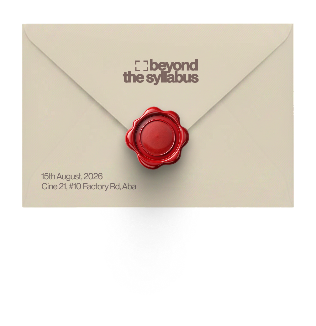 Beyond the Syllabus invitation for 15th August, 2026 at Cine 21, #10 Factory Rd, Aba